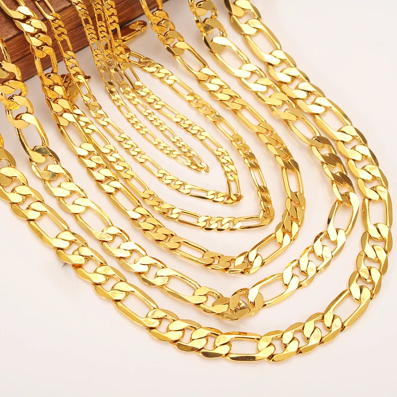 Mens women's Solid Gold GF 3 4 5 6 7 9 10 mm Width Select Italian Figaro Link Chain Necklace bracelet Fashion Jewelry wholesale
Mens women's Solid Gold GF 3 4 5 6 7 9 10 mm Width Select Italian Figaro Link Chain Necklace bracelet Fashion Jewelry wholesale
