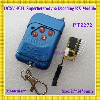 DC 5V 4CH Superheterodyne Decoding Receiver Module High Level Signal TTL PT2272 RF RX Module Fixed Code Momentary Remote Control
DC 5V 4CH Superheterodyne Decoding Receiver Module High Level Signal TTL PT2272 RF RX Module Fixed Code Momentary Remote Control