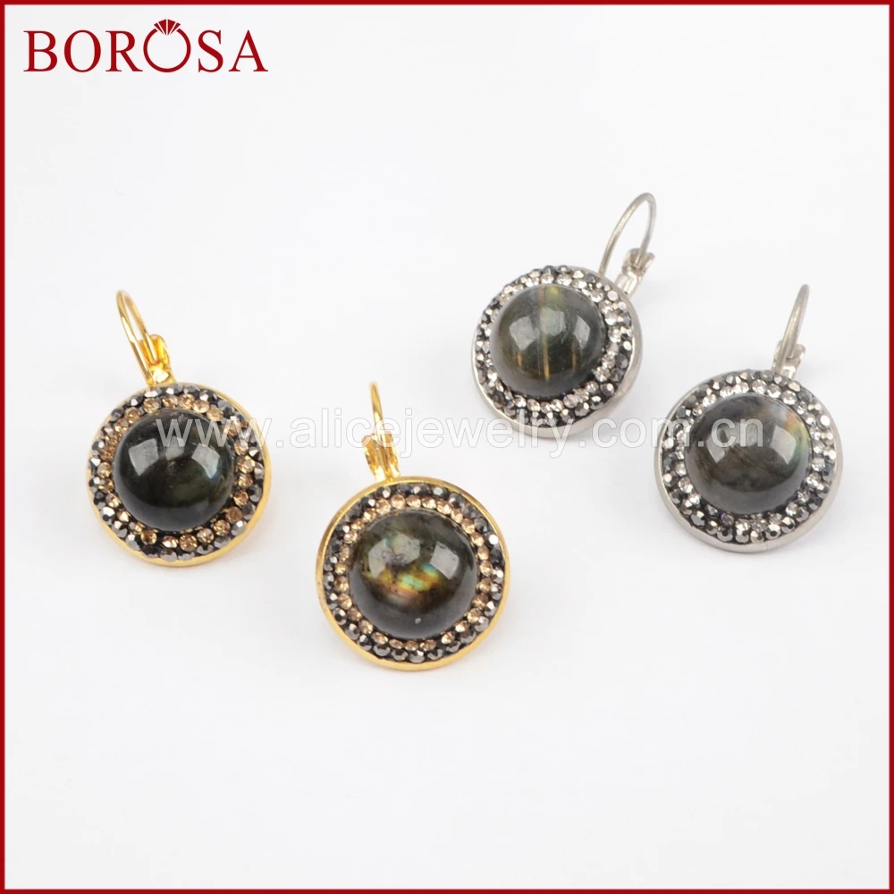 BOROSA Round Labradorite Stone Druzy Earrings for Women Natural Labradorite Rhinestone Pave Zircon Drop Earrings JAB600
BOROSA Round Labradorite Stone Druzy Earrings for Women Natural Labradorite Rhinestone Pave Zircon Drop Earrings JAB600