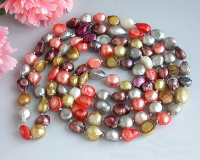 46inches AA 9-11MM Baroque Grey Red Coffee Yellow Freshwater Cultured Pearl Necklace,Perfect Women Wedding Birthday Party Gift
46inches AA 9-11MM Baroque Grey Red Coffee Yellow Freshwater Cultured Pearl Necklace,Perfect Women Wedding Birthday Party Gift