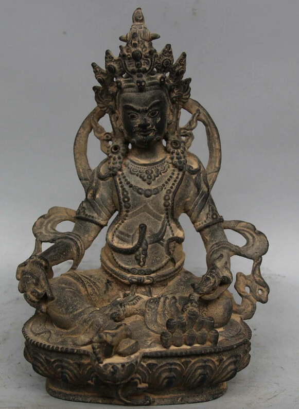 S5746 9" Old Tibet Buddhism Bronze Seat Yellow Mouse Jambhala Wealth God Buddha Statue D0317
S5746 9" Old Tibet Buddhism Bronze Seat Yellow Mouse Jambhala Wealth God Buddha Statue D0317