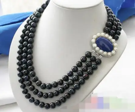 song voge gem nanJ0859 3row black ROUND FRESHWATER CULTURED PEARL NECKLACE LAPIS
song voge gem nanJ0859 3row black ROUND FRESHWATER CULTURED PEARL NECKLACE LAPIS