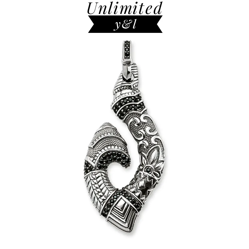 Flower Fish Hook Pendants 925 Sterling Silver Thomas Style Black CZ Fashion DIY Jewelry Making Necklace Accessories Women Men
Flower Fish Hook Pendants 925 Sterling Silver Thomas Style Black CZ Fashion DIY Jewelry Making Necklace Accessories Women Men
