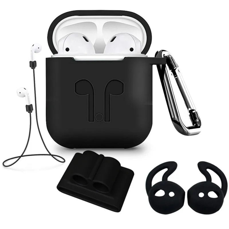 SOONHUA 5Pcs Set Silicone Bluetooth Earphone Protective Case For AirPods Box Cover Skin With Carabiner Neck Strap Earhook Cover
SOONHUA 5Pcs Set Silicone Bluetooth Earphone Protective Case For AirPods Box Cover Skin With Carabiner Neck Strap Earhook Cover