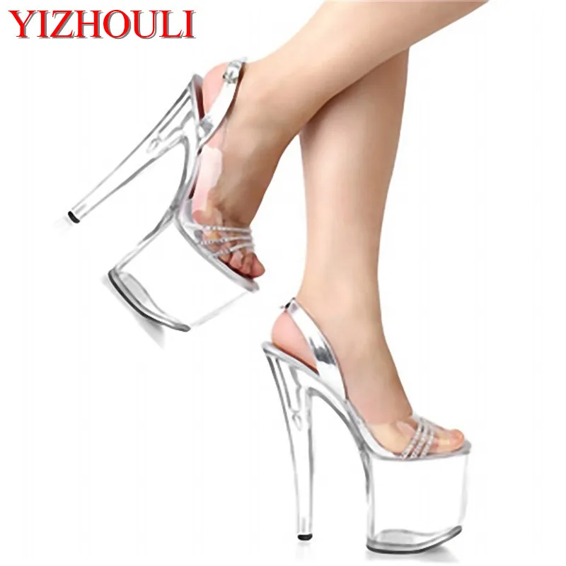 Newest Rhinestone Sexy 20cm Super High Heel Platforms Pole Dance Crystal shoes clear fisherman sandals club heels
Newest Rhinestone Sexy 20cm Super High Heel Platforms Pole Dance Crystal shoes clear fisherman sandals club heels