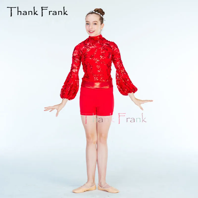 Lace Sequin Jazz Dance Costume Chinese Red Lantern Sleeve Modern Contemporary Clothing C26
Lace Sequin Jazz Dance Costume Chinese Red Lantern Sleeve Modern Contemporary Clothing C26