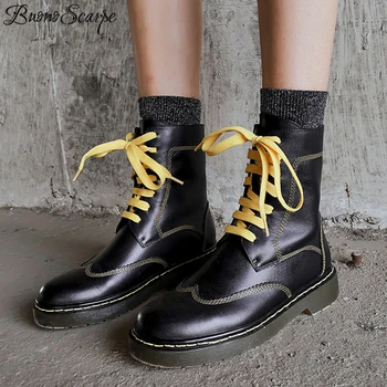 Buono Scarpe Handmade Chunky Motorcycle Boots Women Autumn Fashion Round Toe Lace-up Boots Ladies Shoes Genuine Leather Shoes
Buono Scarpe Handmade Chunky Motorcycle Boots Women Autumn Fashion Round Toe Lace-up Boots Ladies Shoes Genuine Leather Shoes
