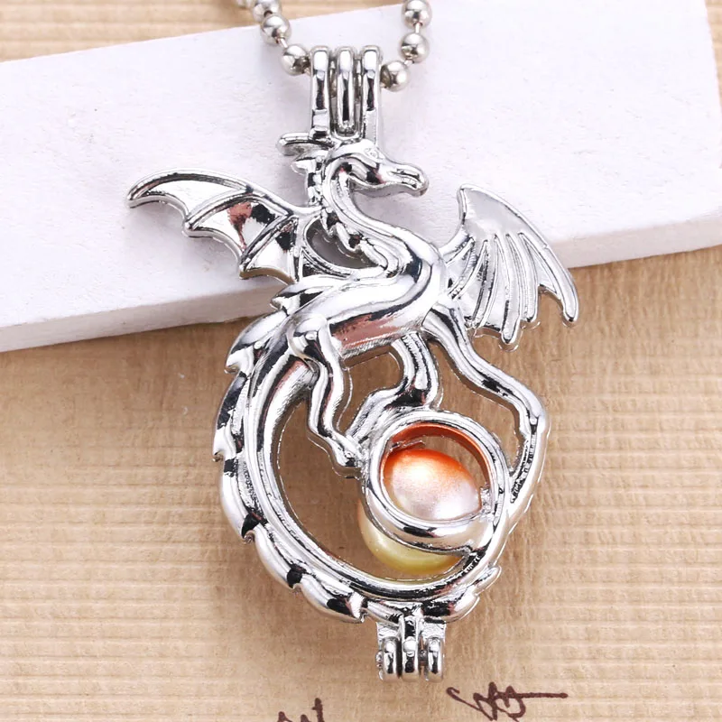 5pcs Wholesale Cute Silver Dragon Pearl Cage Jewelry DIY Pendant Charm Perfume Diffuser Pendant Jewelry
5pcs Wholesale Cute Silver Dragon Pearl Cage Jewelry DIY Pendant Charm Perfume Diffuser Pendant Jewelry