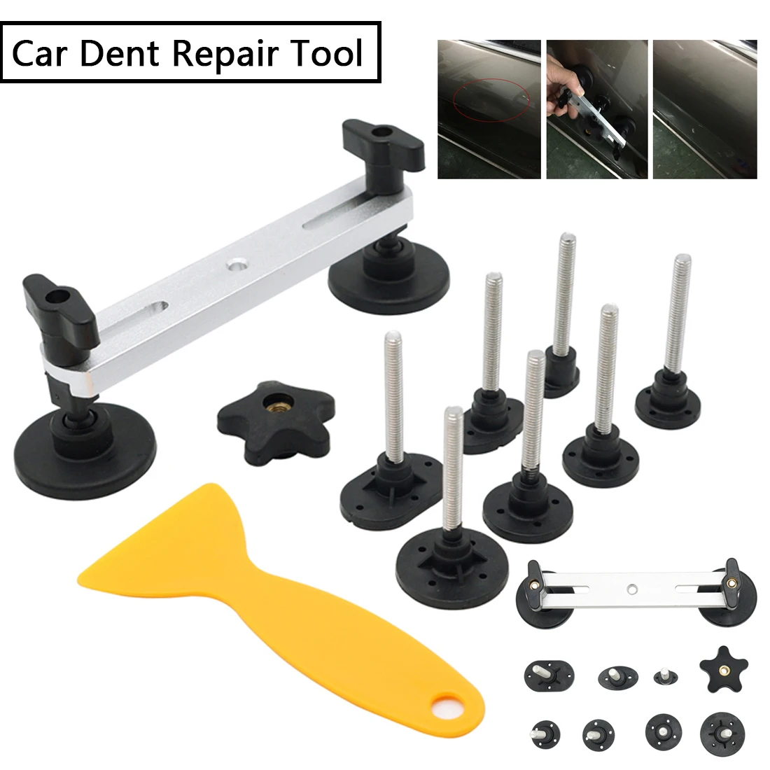 9pcs Paintless Auto Car Dent Repair Tool Kit Hand Tool Set Instrument Body Damage Fix Pulling Bridge Removal Glue Tab Tool
9pcs Paintless Auto Car Dent Repair Tool Kit Hand Tool Set Instrument Body Damage Fix Pulling Bridge Removal Glue Tab Tool