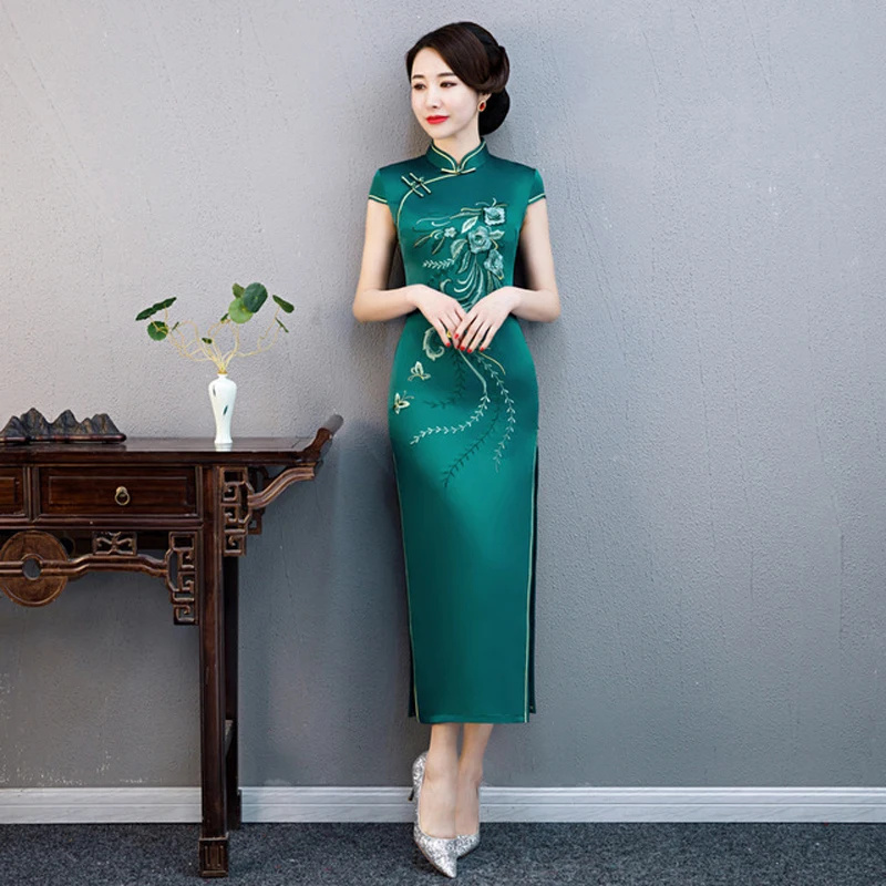 PLus Size 5XL Female Satin Long Evening Cheongsam Chinese Women's Qipao Sexy Print Flower Dresses Vintage Button ZAYS519
PLus Size 5XL Female Satin Long Evening Cheongsam Chinese Women's Qipao Sexy Print Flower Dresses Vintage Button ZAYS519