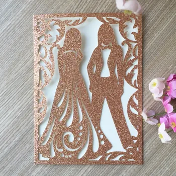 100Pcs/Lot Unique Glitter Paper Laser Cut Invitation Card Romantic Wedding Invitations Greeting Blessing Card Gift Card
100Pcs/Lot Unique Glitter Paper Laser Cut Invitation Card Romantic Wedding Invitations Greeting Blessing Card Gift Card