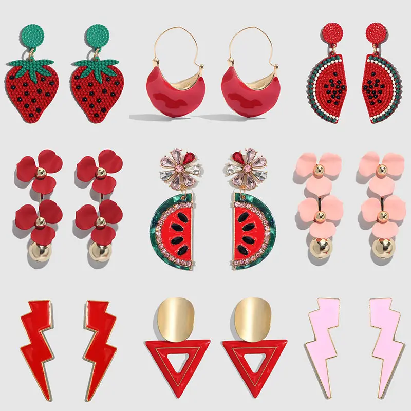 Flatfoosie Boho Trendy Big Red Metal Fruit Flower Drop Earrings For Women Wedding Geometric Vintage MultiColor Earrings Jewelry
Flatfoosie Boho Trendy Big Red Metal Fruit Flower Drop Earrings For Women Wedding Geometric Vintage MultiColor Earrings Jewelry