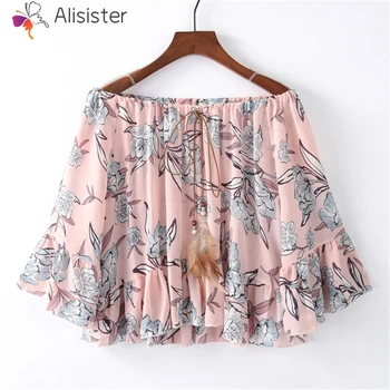 2019 New Women Spring Summer Floral Print Top Nine Quarter Sleeve Slash Neck Off Shoulder Blouse Sweet Lady Beach Shot Tops
2019 New Women Spring Summer Floral Print Top Nine Quarter Sleeve Slash Neck Off Shoulder Blouse Sweet Lady Beach Shot Tops