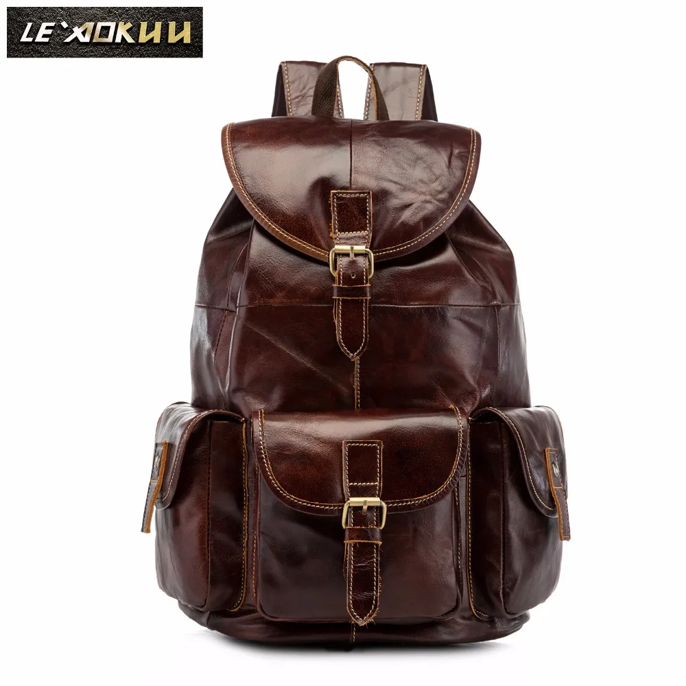 Men Original Leather Fashion Travel University College School Book Bag Designer Male Backpack Daypack Student Laptop Bag 9950-c
Men Original Leather Fashion Travel University College School Book Bag Designer Male Backpack Daypack Student Laptop Bag 9950-c