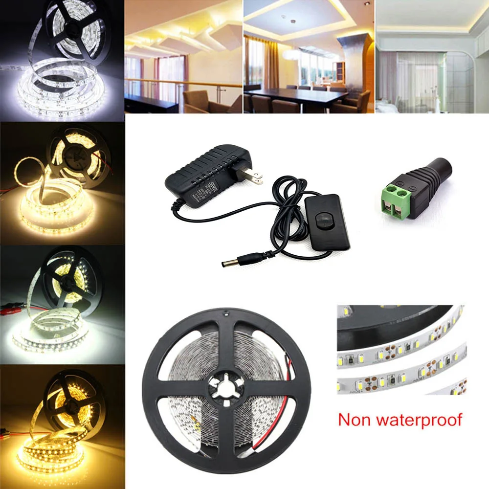 LED Strip Light DC12V 5M 300 Leds SMD 2835 Diode Tape with 12V Power Adapter Supply High Quality LED Ribbon Flexible Ledstrip
LED Strip Light DC12V 5M 300 Leds SMD 2835 Diode Tape with 12V Power Adapter Supply High Quality LED Ribbon Flexible Ledstrip