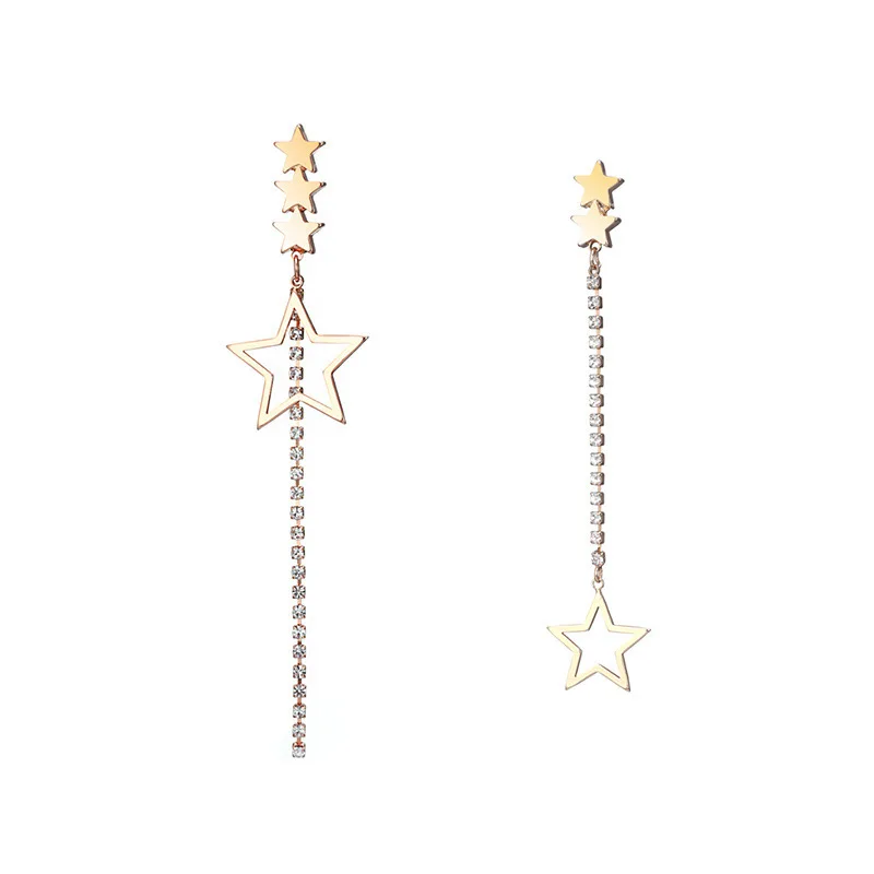 Korean Silver Gold Color Geometric Dangle Earrings For Woman 5 Stars Asymmetric Earrings Long Earrings Drop Earrings E19
Korean Silver Gold Color Geometric Dangle Earrings For Woman 5 Stars Asymmetric Earrings Long Earrings Drop Earrings E19
