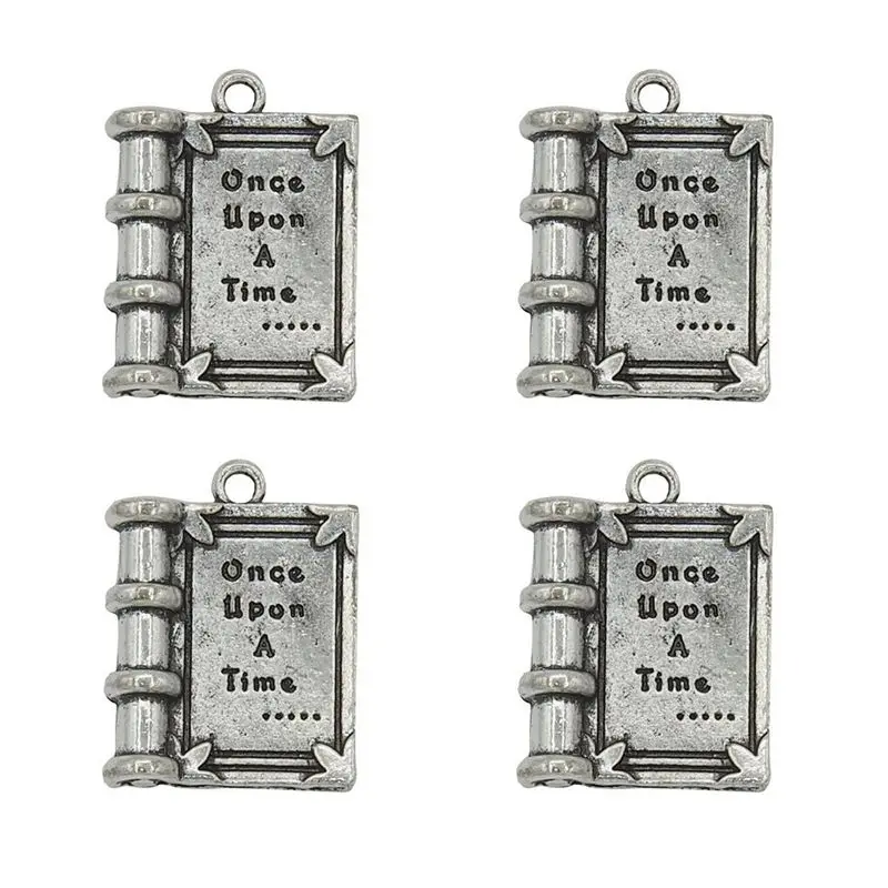 Pack of 10 Alloy Ancient silver"once upon A Time" 3D Book Shape DIY Antique Message Charms Pendant for Making Bracelet and Nec
Pack of 10 Alloy Ancient silver"once upon A Time" 3D Book Shape DIY Antique Message Charms Pendant for Making Bracelet and Nec