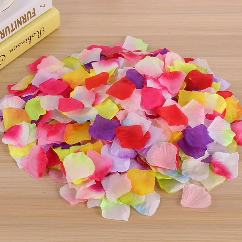 100PCS Silk Rose Flower Petals Leaves Wedding Party Confetti Table Decorations 