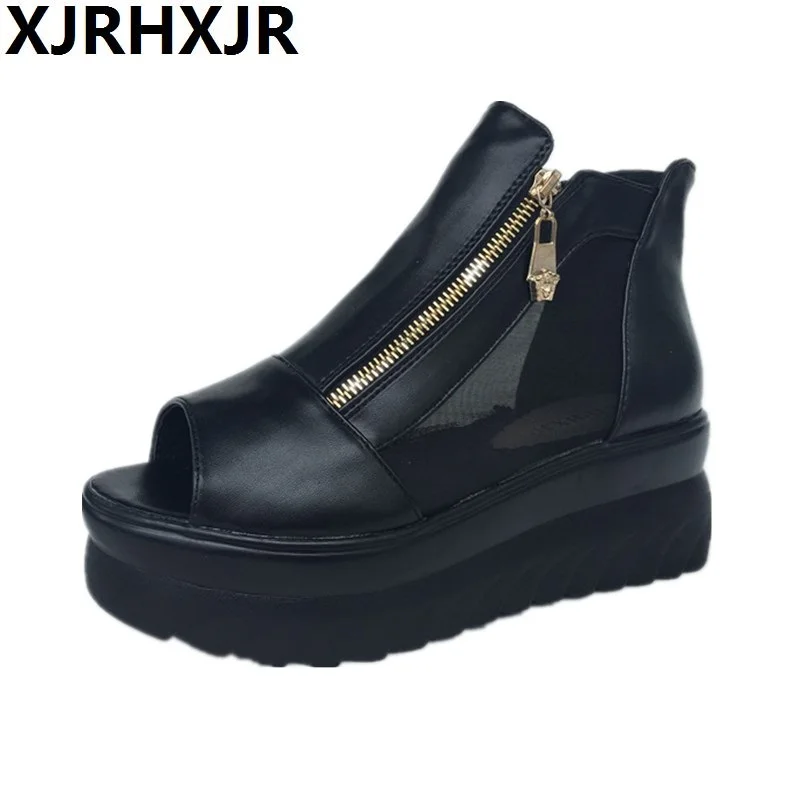 2019 Summer Fashion Platform Women Sandals Boots Shoes Fish Head Zipper Thick With Rome Wedge Sandals Female High-top Shoes
2019 Summer Fashion Platform Women Sandals Boots Shoes Fish Head Zipper Thick With Rome Wedge Sandals Female High-top Shoes