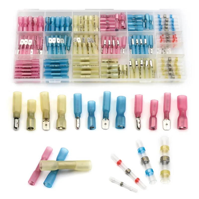 200pcs Waterproof Electrical Wire Cable Butt Terminals Heat Shrink Terminal Connectors Kit + Seal Solder Terminals 22-10AWG
200pcs Waterproof Electrical Wire Cable Butt Terminals Heat Shrink Terminal Connectors Kit + Seal Solder Terminals 22-10AWG