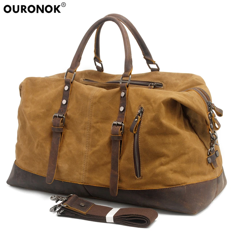 OURONOK Travel Bag Large Capacity Notebook Luggage Bags Waterproof Canvas Leather Men Travel Bags Carry On Luggage Shoulder Bags
OURONOK Travel Bag Large Capacity Notebook Luggage Bags Waterproof Canvas Leather Men Travel Bags Carry On Luggage Shoulder Bags
