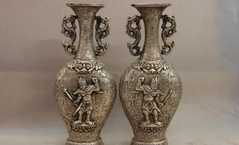 song voge gem S1583 China White Copper Silver Wild animal Tiger Buddhism Bodhisattva Pot Vase Pair
song voge gem S1583 China White Copper Silver Wild animal Tiger Buddhism Bodhisattva Pot Vase Pair