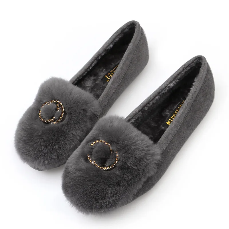 Womens Shoes 2018 Winter Flat Real Rabbit Shoes Woman Fashion Crystal Plush Casual Shoes Slip-on Plus Size 35-43 Brand Design
Womens Shoes 2018 Winter Flat Real Rabbit Shoes Woman Fashion Crystal Plush Casual Shoes Slip-on Plus Size 35-43 Brand Design