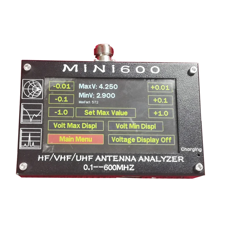 Для радиоприемника Mini600 HF VHF UHF антенный анализатор 0 1 600 МГц SWR метр 99 5 В/1 5a tf