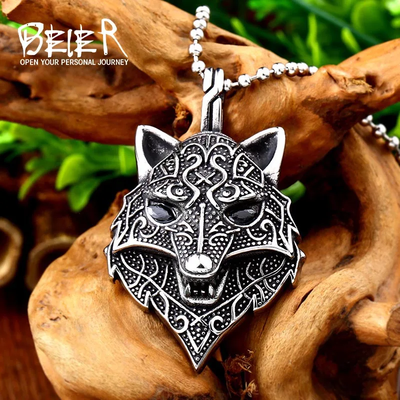 BEIER Punk 316L stainless steel new design howling wolf pendant necklace viking men celt Charm Fashion jewelry Boys gift BP8-354
BEIER Punk 316L stainless steel new design howling wolf pendant necklace viking men celt Charm Fashion jewelry Boys gift BP8-354