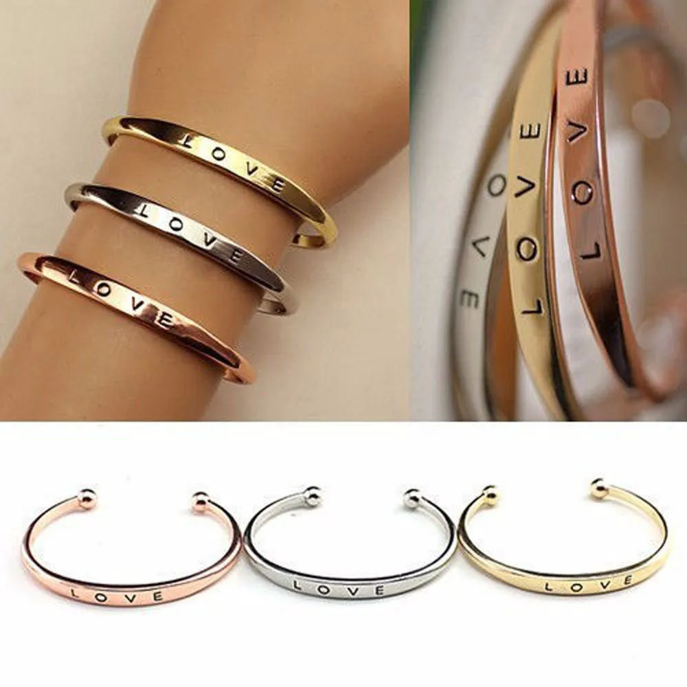 Exquisite Bracelet Open 1pcs Fashion Style Women Men'S Hand Love Letter Cuff Bangle Jewelry Gift Letter Design Best Zircon
Exquisite Bracelet Open 1pcs Fashion Style Women Men'S Hand Love Letter Cuff Bangle Jewelry Gift Letter Design Best Zircon