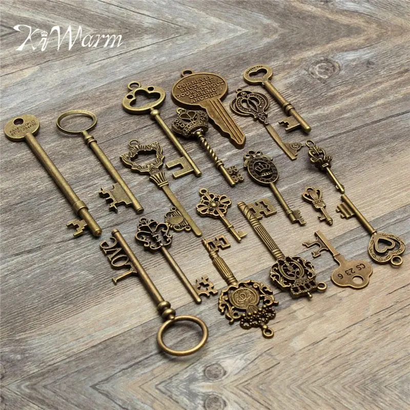 KiWarm 18pcs Antique Vintage Old Look Skeleton Key Pendant Heart Bow Lock Steampunk Necklace DIY Jewerly Crafts Ornament
KiWarm 18pcs Antique Vintage Old Look Skeleton Key Pendant Heart Bow Lock Steampunk Necklace DIY Jewerly Crafts Ornament
