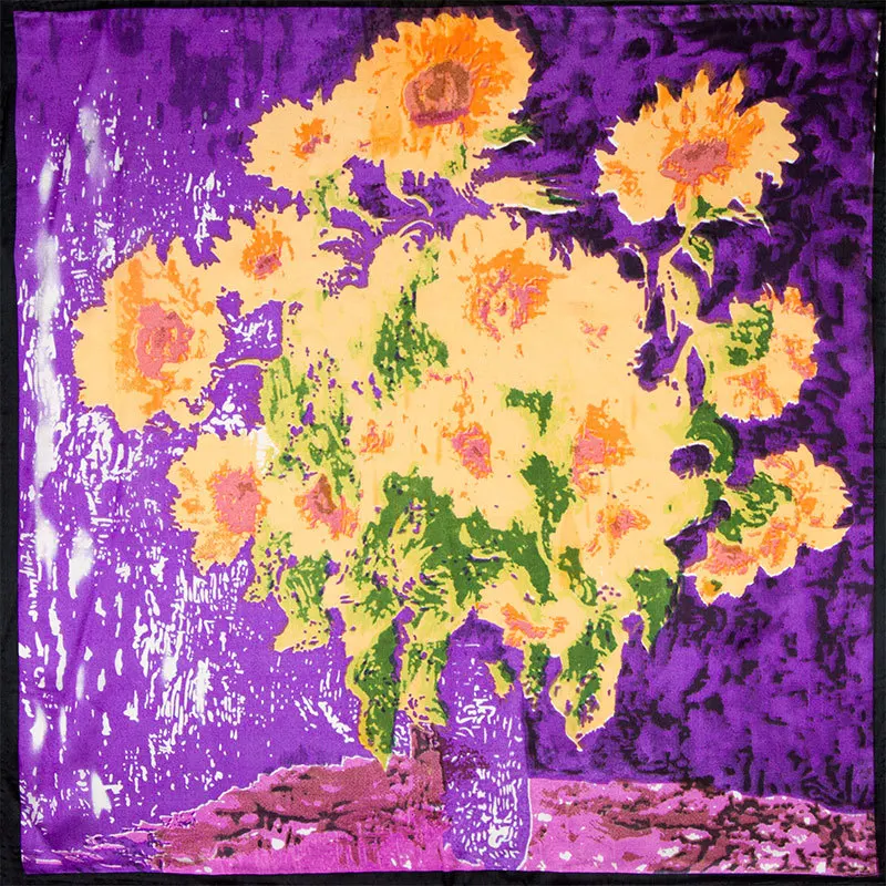 Guarantee 100% Silk Scarf Women Scarf Van Gogh Flower Mini Square Silk Scarf 50cm Fashion 2019 Small Bandana Office Lady Gift
Guarantee 100% Silk Scarf Women Scarf Van Gogh Flower Mini Square Silk Scarf 50cm Fashion 2019 Small Bandana Office Lady Gift