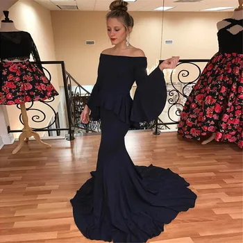 Wonderful Navy Blue Long Sleeve Bridesmaid Dresses Boat Neck Off The Shoulder Mermaid Wedding Guest Dress 2019 Arabic Women Gown
Wonderful Navy Blue Long Sleeve Bridesmaid Dresses Boat Neck Off The Shoulder Mermaid Wedding Guest Dress 2019 Arabic Women Gown