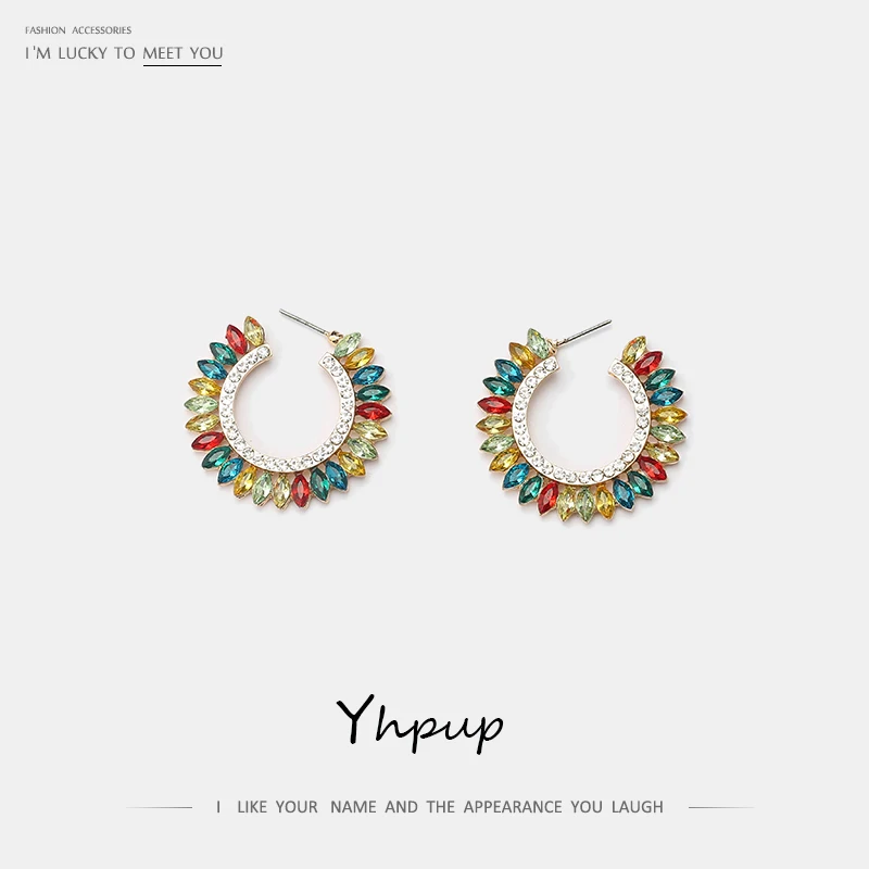Yhpup Trendy Exquisite Multi-Color Rhinestone Stud Earrings Charm Statement Party Luxury Brincos for Women Wedding Jewelry Gift
Yhpup Trendy Exquisite Multi-Color Rhinestone Stud Earrings Charm Statement Party Luxury Brincos for Women Wedding Jewelry Gift