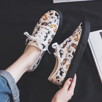 Shoes Women Spring 2019 New Canvas Girls Students Graffiti Shoes Kitty Cartoon Cat Korean Edition Ins Style White Shoes CY-63
Shoes Women Spring 2019 New Canvas Girls Students Graffiti Shoes Kitty Cartoon Cat Korean Edition Ins Style White Shoes CY-63
