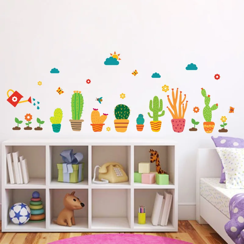 Eco-friendly Cactus Potted Plant Wall Stickers for Bedroom Baby Kids room living room Decor Removable Vinyl Decals Art Murals
Eco-friendly Cactus Potted Plant Wall Stickers for Bedroom Baby Kids room living room Decor Removable Vinyl Decals Art Murals
