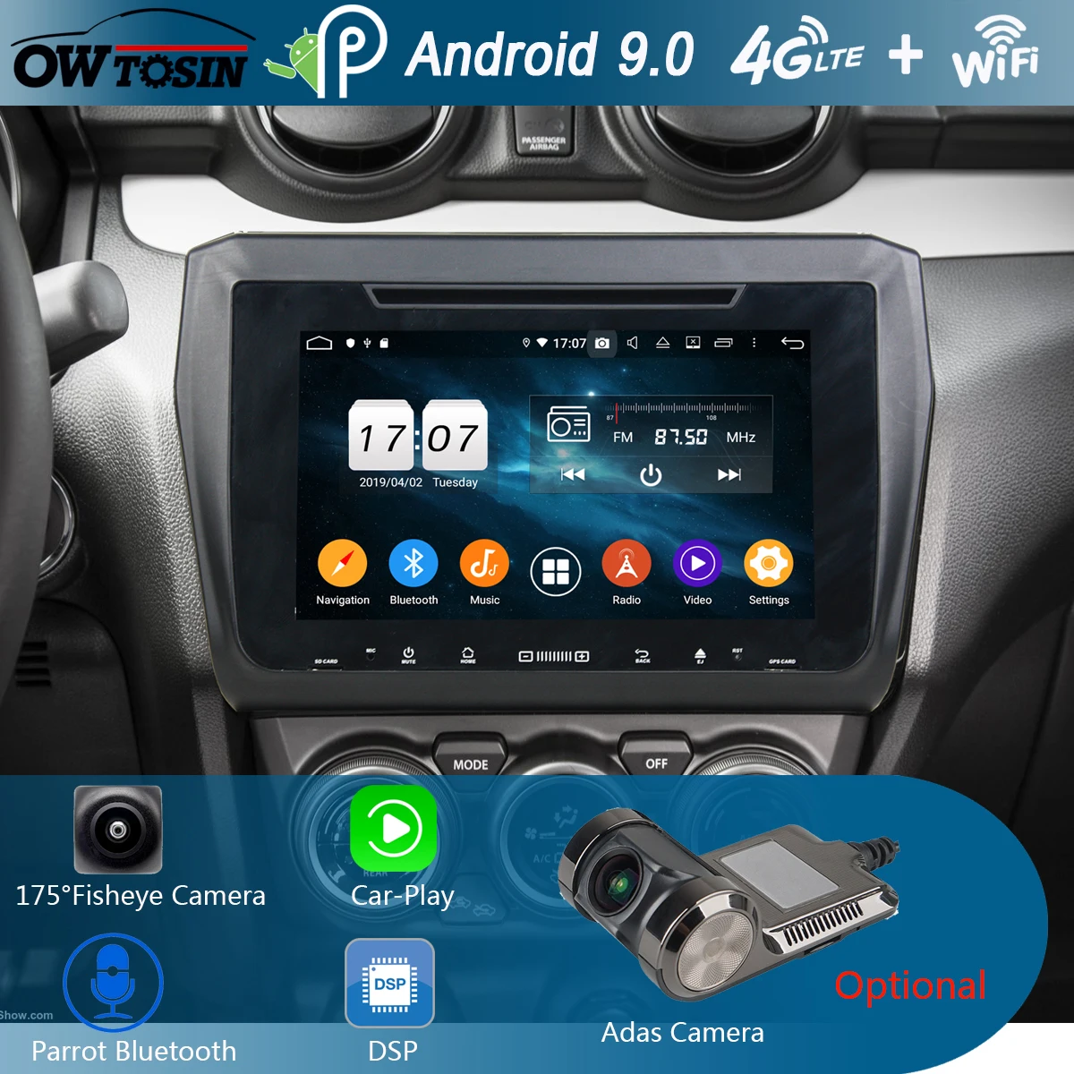 8" IPS 1920*1080 Octa 8 Core 4G RAM+64G ROM Android 9.0 Car DVD Player For Suzuki Swift 2017 2018 DSP Radio GPS Parrot BT Adas
8" IPS 1920*1080 Octa 8 Core 4G RAM+64G ROM Android 9.0 Car DVD Player For Suzuki Swift 2017 2018 DSP Radio GPS Parrot BT Adas