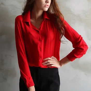 Fashion Women Loose Turn-down Collar Blouse Long Sleeve Chiffon Ladies Blouse Work Wear Formal Solid Blouse
Fashion Women Loose Turn-down Collar Blouse Long Sleeve Chiffon Ladies Blouse Work Wear Formal Solid Blouse