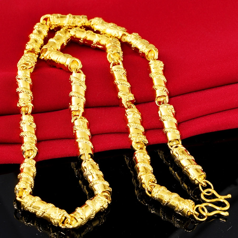 Mens Necklace Chain Solid Domineering Dragon Pattern Column Yellow Gold Filled Hip Hop Mens Jewelry
Mens Necklace Chain Solid Domineering Dragon Pattern Column Yellow Gold Filled Hip Hop Mens Jewelry