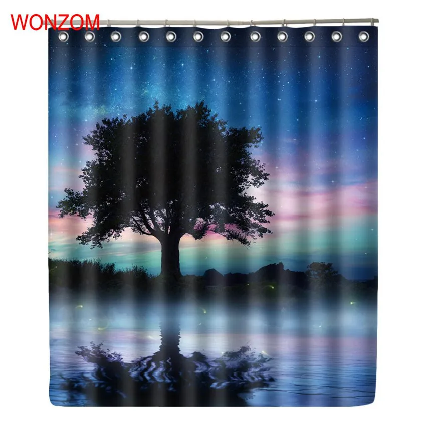 WONZOM Water Tree NIght Shower Curtains with 12 Hooks For Bathroom Decor Modern Bath Waterproof Curtain New Bathroom Accessories
WONZOM Water Tree NIght Shower Curtains with 12 Hooks For Bathroom Decor Modern Bath Waterproof Curtain New Bathroom Accessories