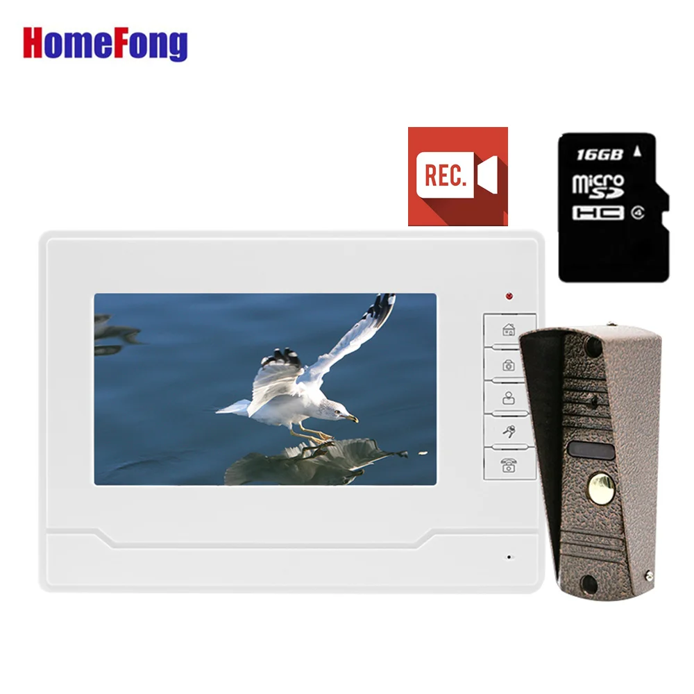 Homefong 7 Inch Video Door Phone Intercom Doorbell System White Monitor Record SD Card Unlock Waterproof Doorbell Camera
Homefong 7 Inch Video Door Phone Intercom Doorbell System White Monitor Record SD Card Unlock Waterproof Doorbell Camera