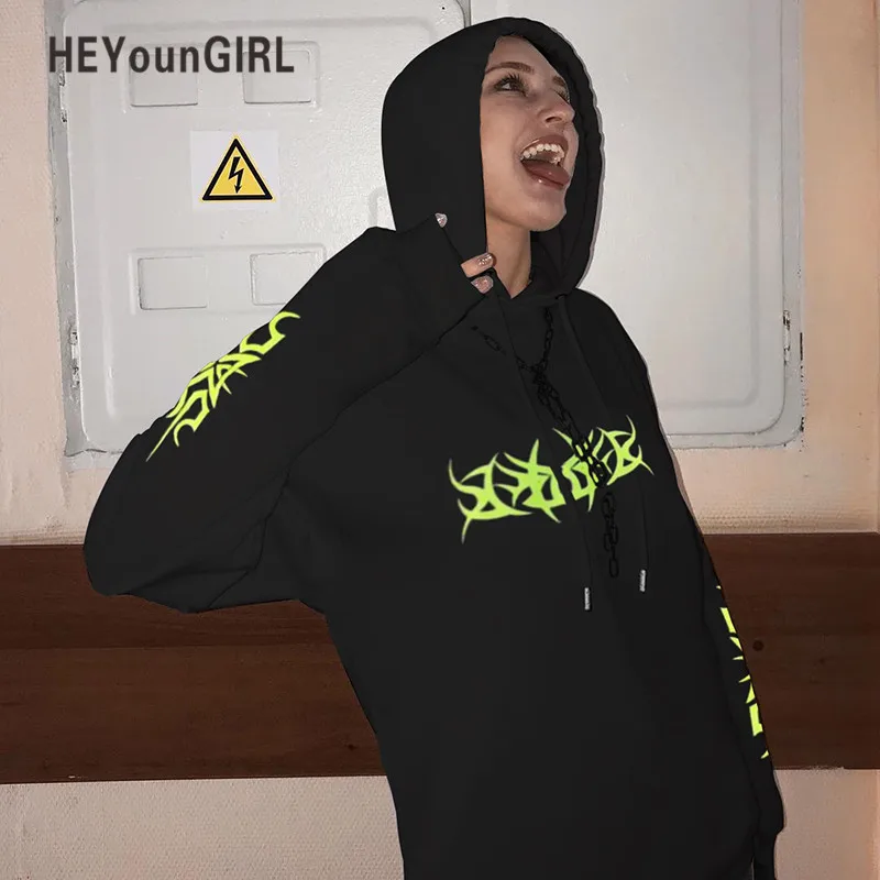 HEYounGIRL Casual Loose Black Long Hoodie Oversized Womens Hoodies Pullover Fluorescence Letter Print Sweatshirt Women Autumn
HEYounGIRL Casual Loose Black Long Hoodie Oversized Womens Hoodies Pullover Fluorescence Letter Print Sweatshirt Women Autumn