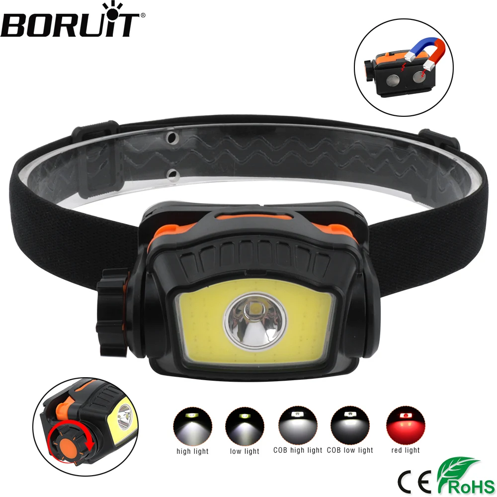 BORUiT 2000LM XP-G2 LED Mini Headlamp COB Red Light Head Torch 5-Mode Headlight Hunting Camping Flashlight with Magnetic
BORUiT 2000LM XP-G2 LED Mini Headlamp COB Red Light Head Torch 5-Mode Headlight Hunting Camping Flashlight with Magnetic