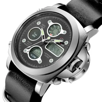 Fashion Quartz Watch Men Auto Date Analog Digital Genuine Leather Sports Watches Men's Clock Military Watch montre homme 2019
Fashion Quartz Watch Men Auto Date Analog Digital Genuine Leather Sports Watches Men's Clock Military Watch montre homme 2019