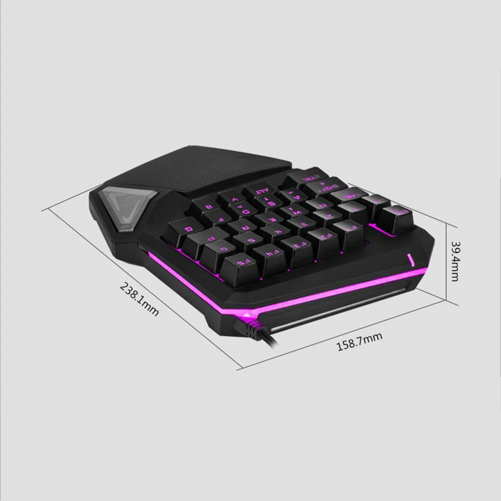 New Single Hand Wired Gaming Keyboard With LED Backlight Mini Mechanical Keypad for Dota OW PUBG EM88
New Single Hand Wired Gaming Keyboard With LED Backlight Mini Mechanical Keypad for Dota OW PUBG EM88