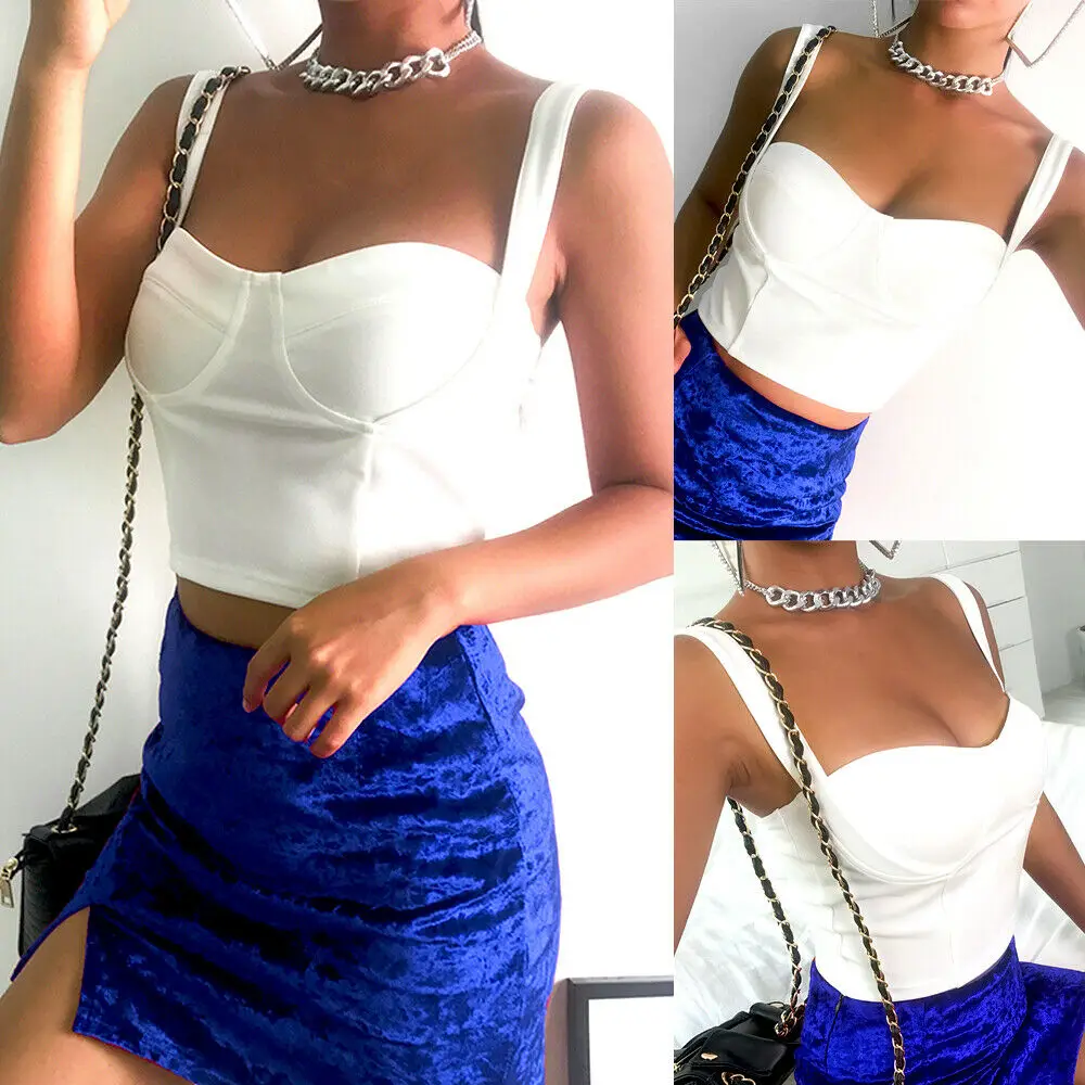Women Sexy Low Chest Slim Casual Bralet Tank Top Ladies Fashion Strap Solid Crop Cami Tops White
Women Sexy Low Chest Slim Casual Bralet Tank Top Ladies Fashion Strap Solid Crop Cami Tops White