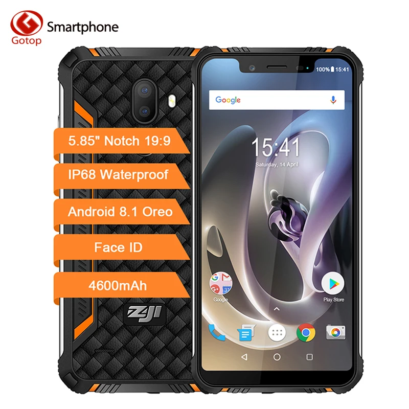 

HOMTOM ZOJI Z33 SmartPhone IP68 Waterproof MT6739 1.5GHZ 3GB 32GB 4600mAh 5.85" Dual sim Android 8.1 OTA OTG Face ID Cellphones