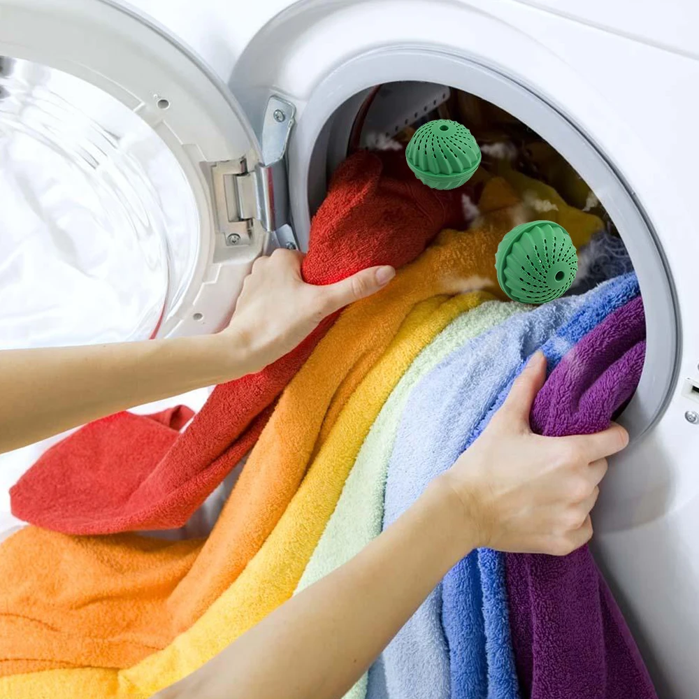Reusable TPR Washing Balls Green Laundry Ball Anion Molecules Cleaning Magic Washing Machine Dryer Ball (5)