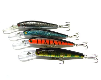 80pcs Crankbaits Fishing Lure Bait trackle Floating trout Minnow 4 color 12.5CM 14G 4# hook 125MM deep water crank fishing bait
80pcs Crankbaits Fishing Lure Bait trackle Floating trout Minnow 4 color 12.5CM 14G 4# hook 125MM deep water crank fishing bait