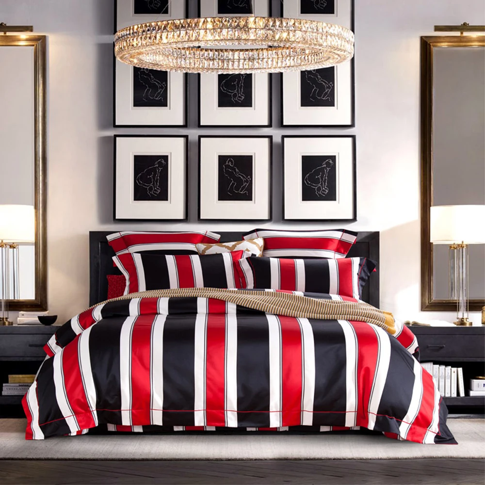 2018 Luxury Simple Stripes Bed in Bag Egyptian Cotton 4/6pcs King Size Duvet Cover Set Flat Sheet or Bedspread Pillowcases
2018 Luxury Simple Stripes Bed in Bag Egyptian Cotton 4/6pcs King Size Duvet Cover Set Flat Sheet or Bedspread Pillowcases